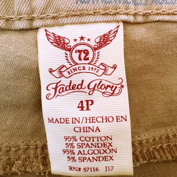 Faded Glory Jeans 5-pocket, khaki size 4P - Picture 6 of 8